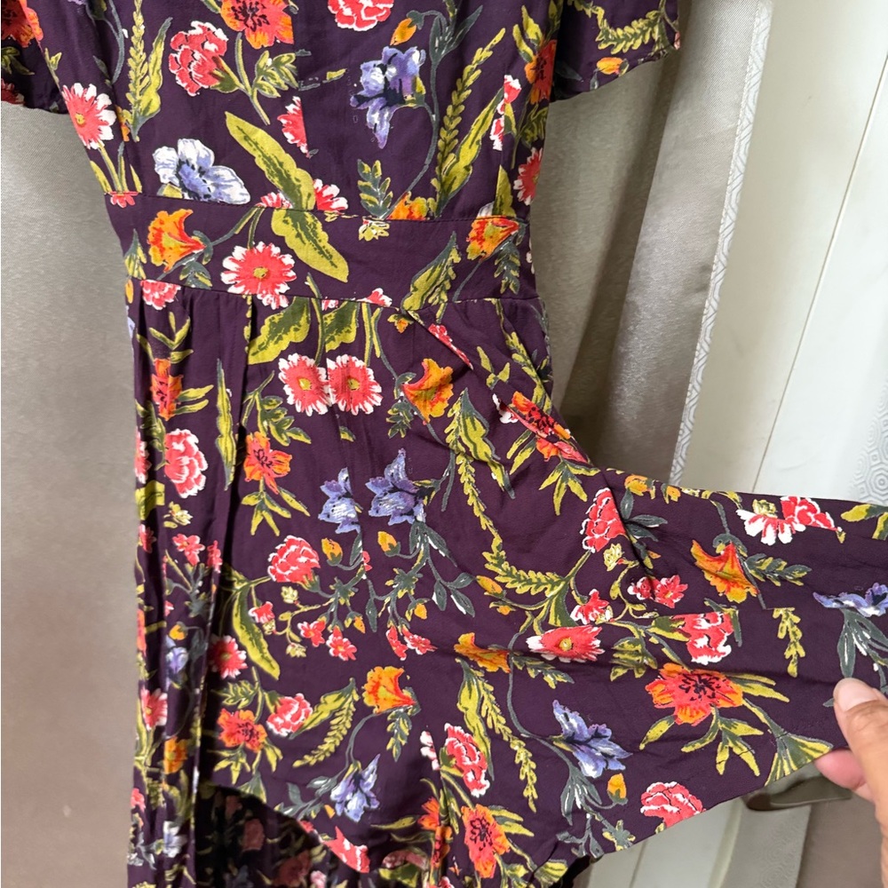 Angie Boho Shorts Romper with Multicolor Floral Maxi Dress Back Keyhole Medium - Picture 7 of 7